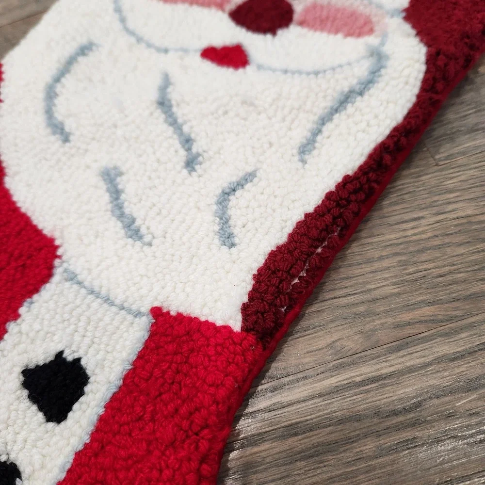 Wool Latch Hook Full‎ Size Christmas Stocking St Nicholas Jolly Santa Claus